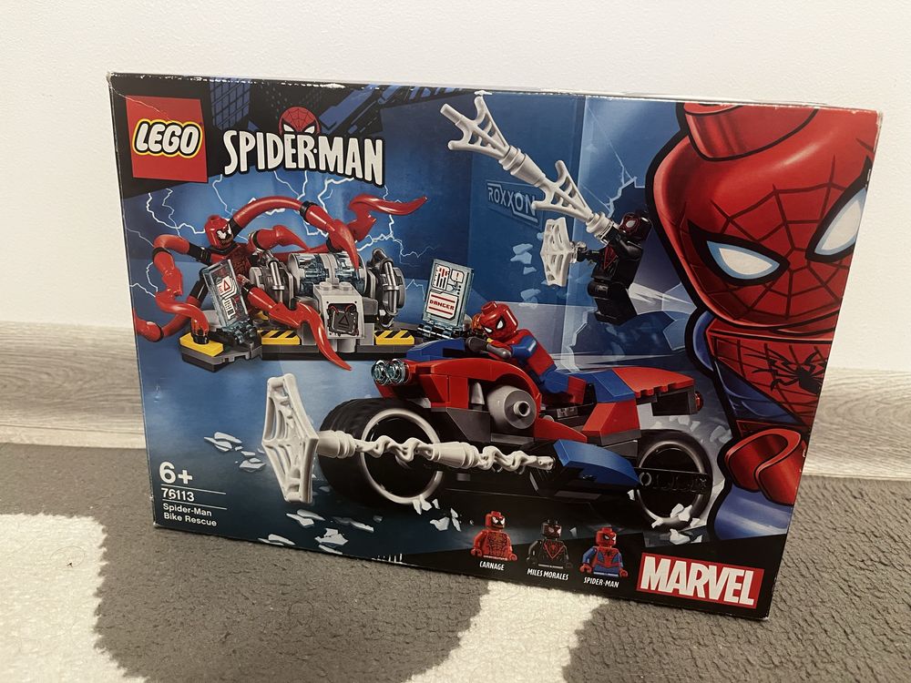 LEGO Marvel, Spider Man, klocki Pościg motocyklowy Spider-Mana, 76113