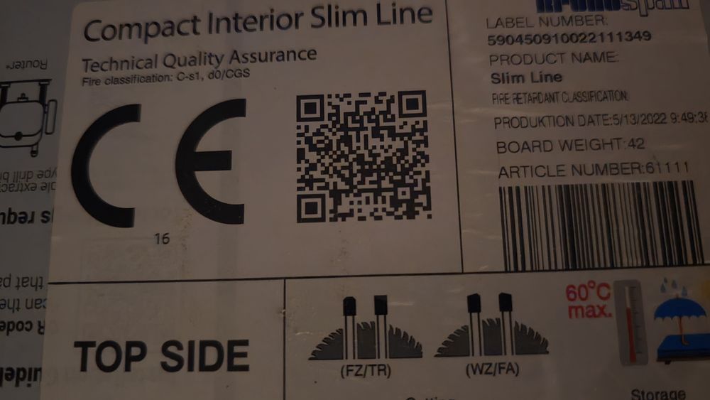 Blat kronospan slim line czarny 12mm  900x1575mm