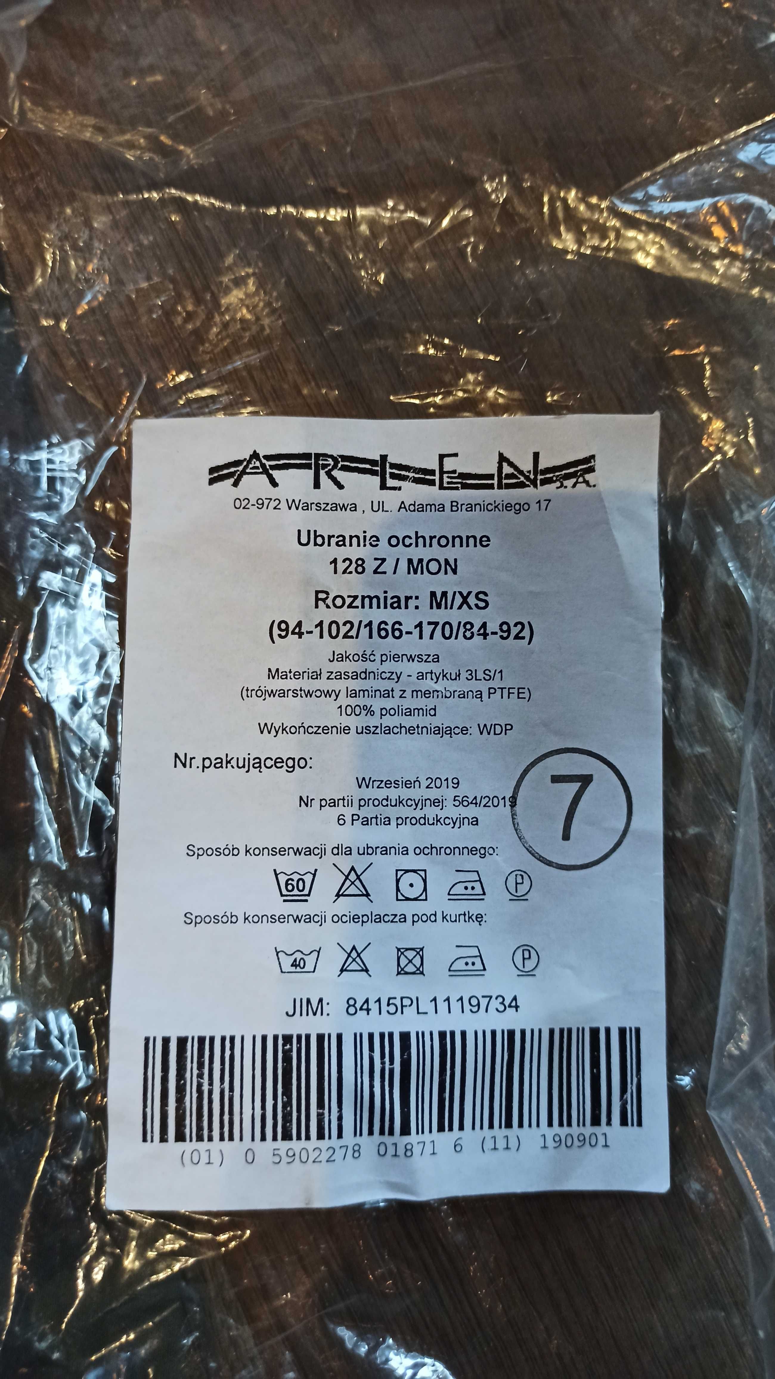 Spodnie GORE-TEX MON 128 ubranie ochronne 166-170