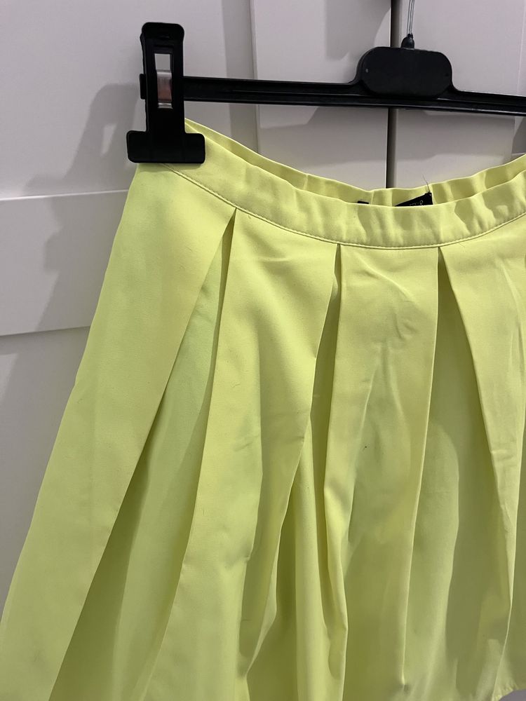Sinsay nowa żółta neonowa plisowana spódniczka r. xs