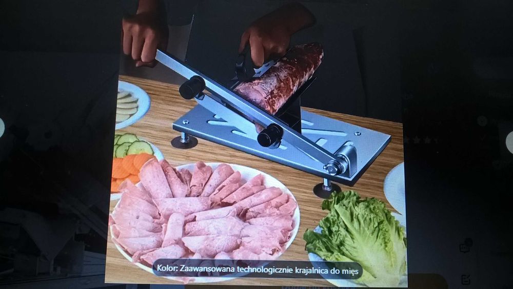 Krajalnica do wędlin z regulowaną grubością