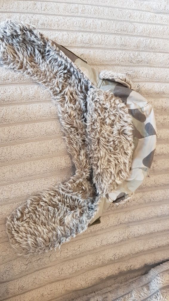 Czapka  H&M uszatka pilotka moro bóbr