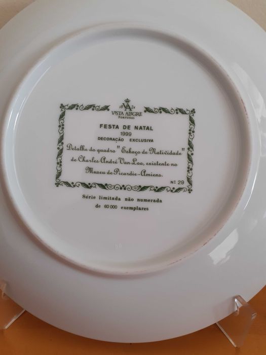 Prato da Vista Alegre com decoração "Esboço da Natividade"