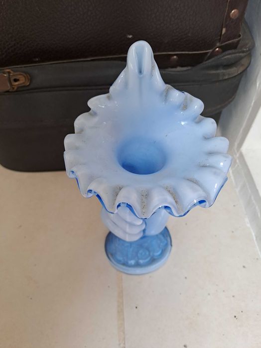 Jarra mão Azul em vidro Opalino!