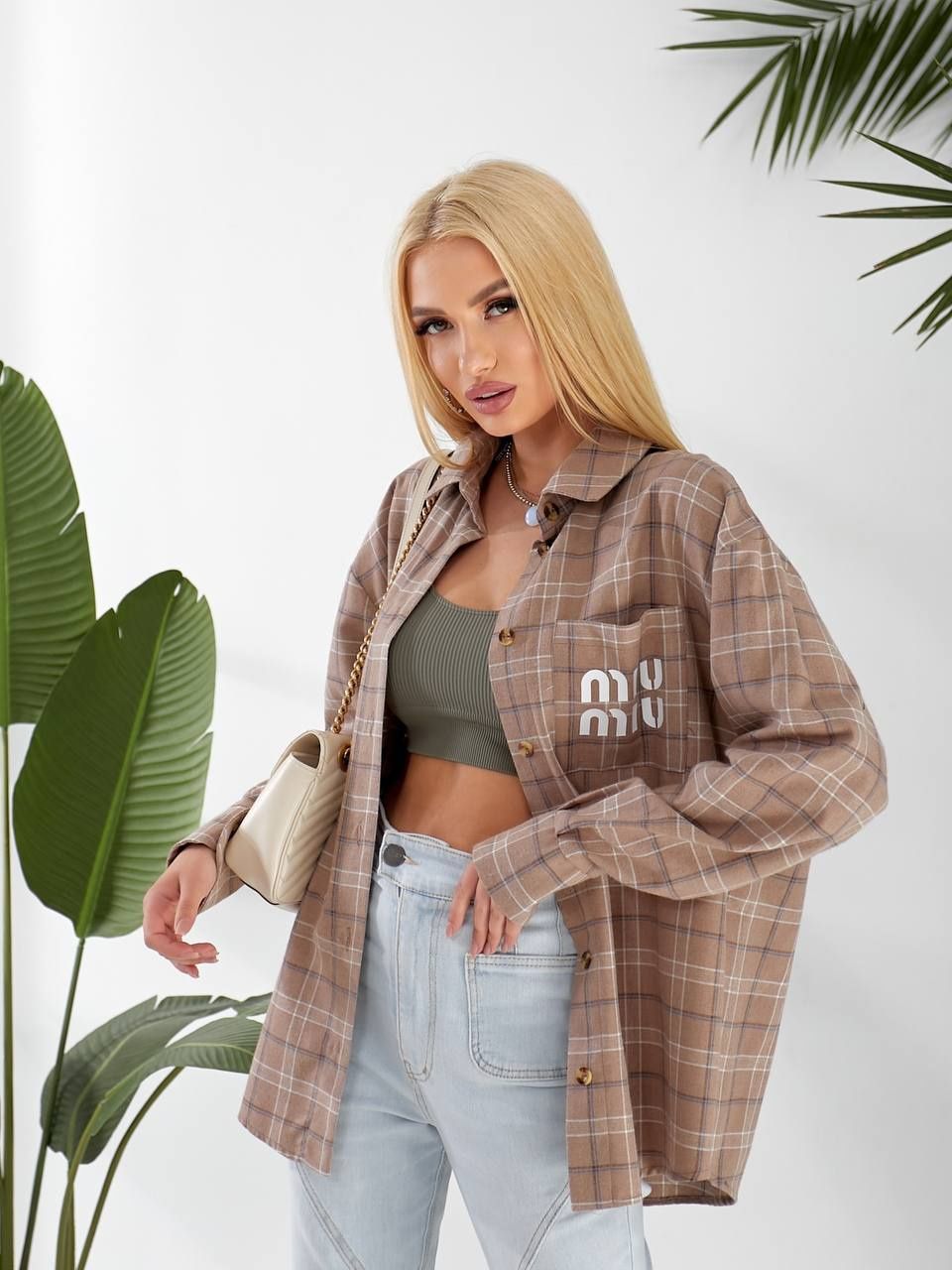 Трендова сорочка з фланелі oversized