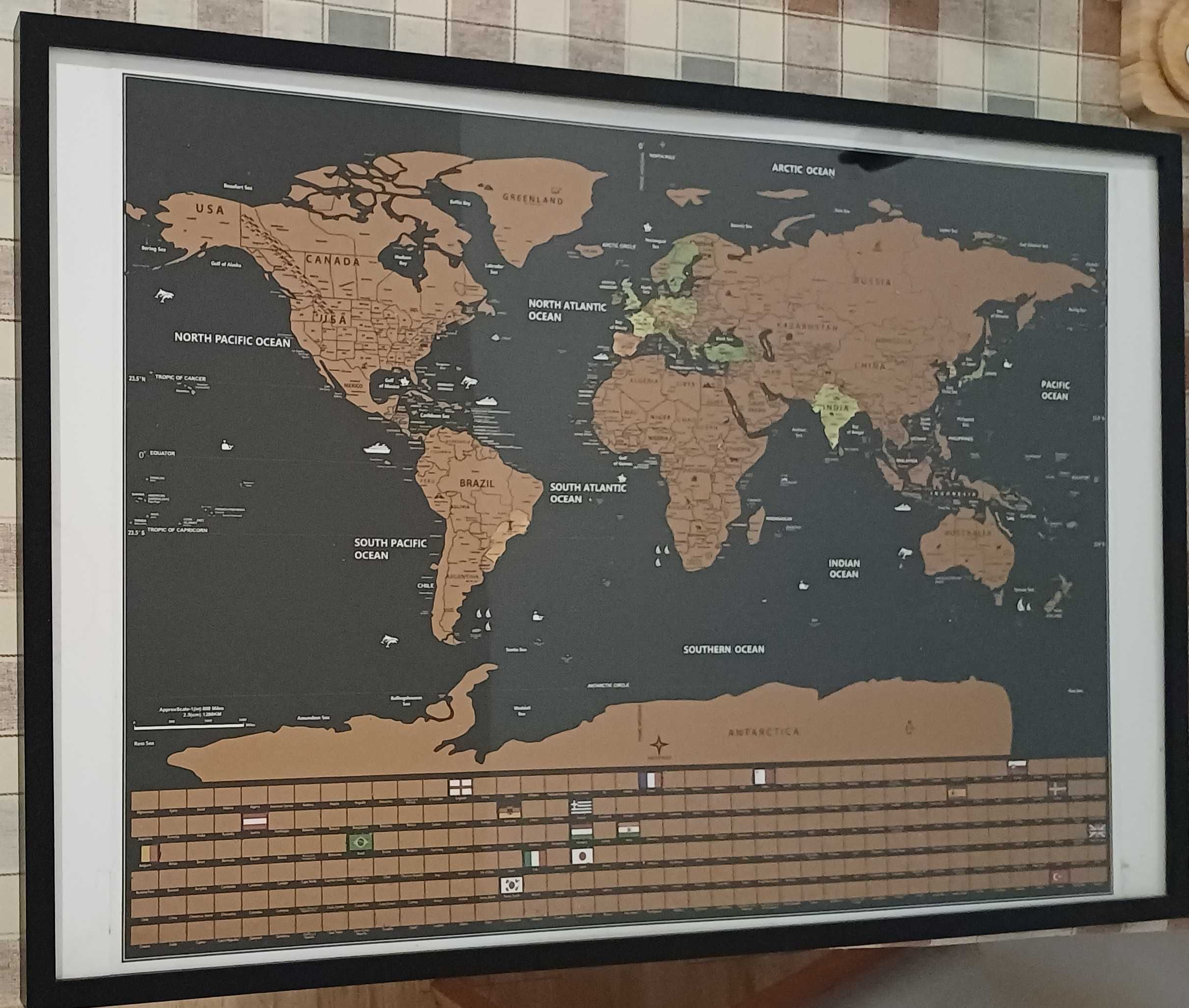 Ramka Ribba Ikea z plakatem Oceany świata 61 x 91 cm