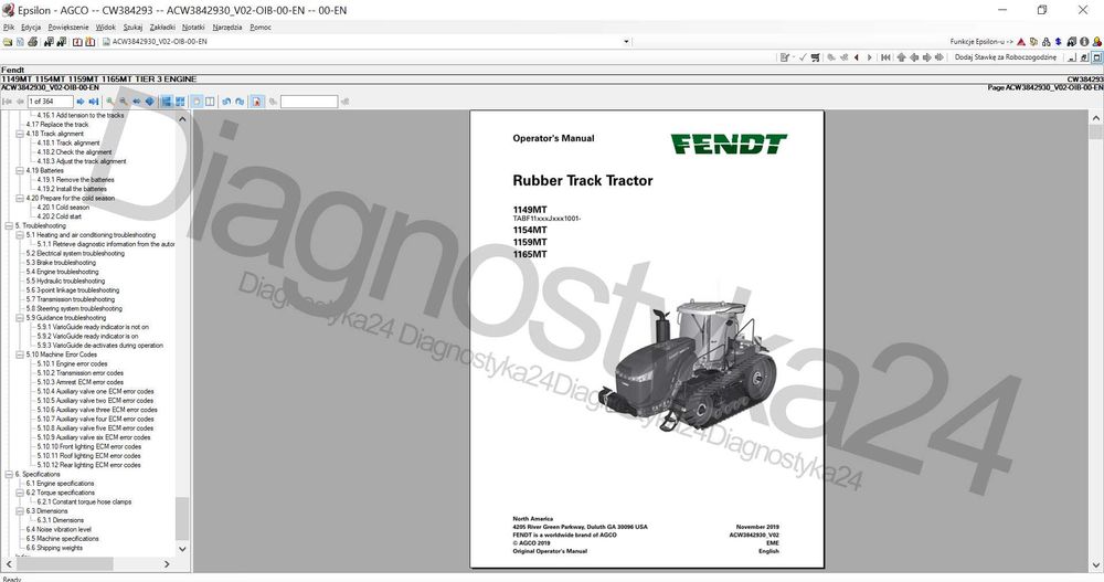 KATALOG CZĘŚCI Fendt Massey Ferguson AGCO 2023 Epsilon FULL PL