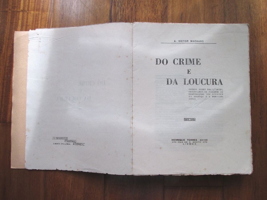 Livro "Do Crime e da Loucura" - Estudo sobre Delinquentes - 1933