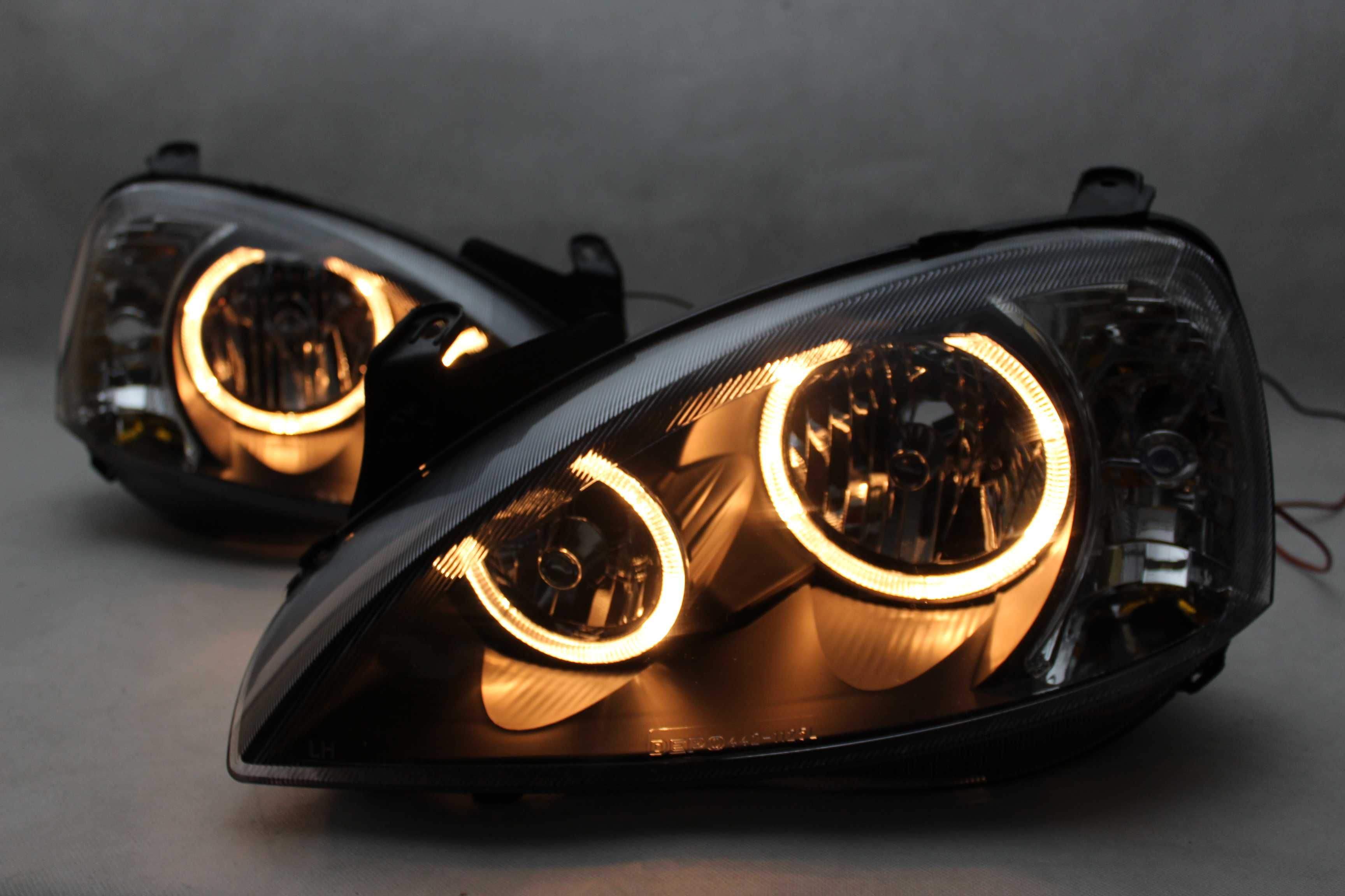 Lampy przednie przód OPEL CORSA C 00-06 BLACK DEPO TUNING NOWE