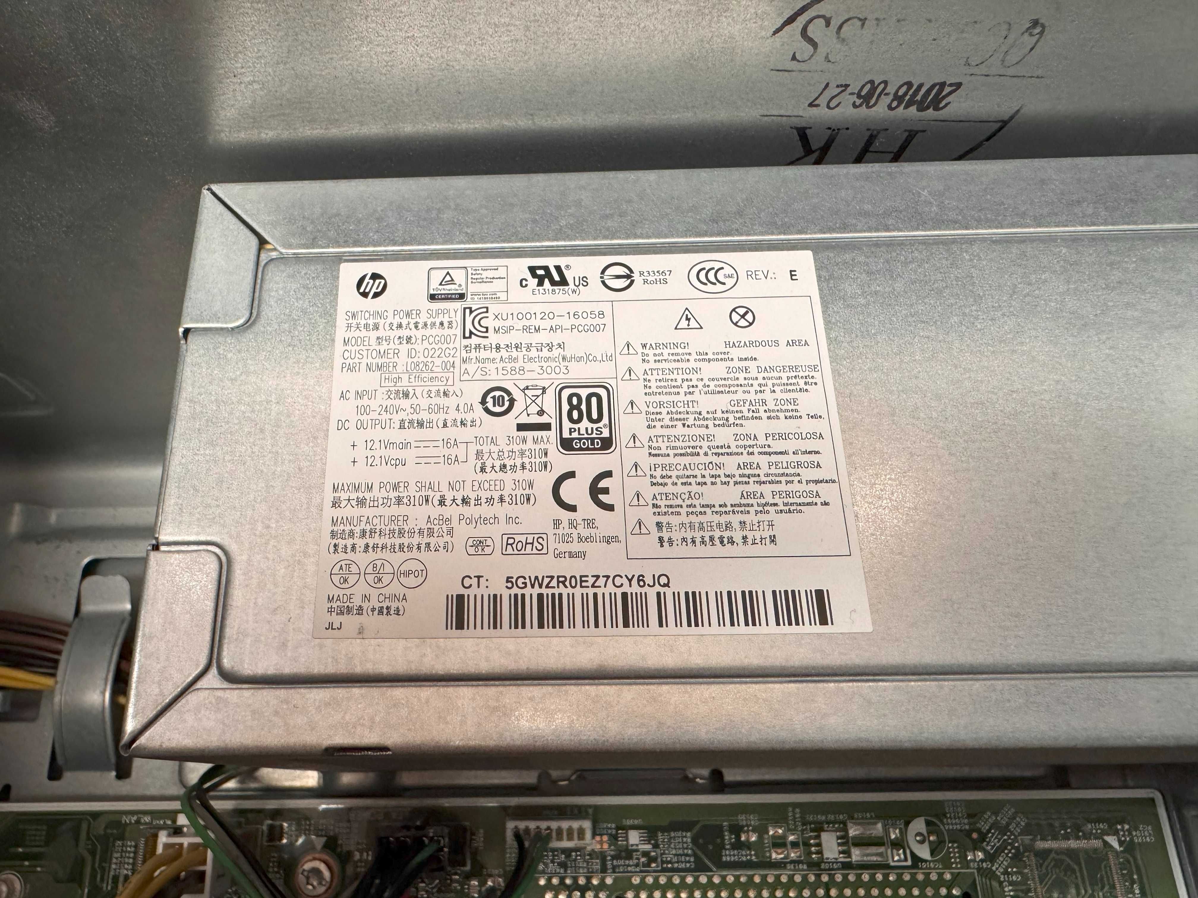 HP 290 G2 MT i5-8500 RAM-16GB SSD-256 m.2 NVIDIA GT 1030 2GB WDC 2TB
