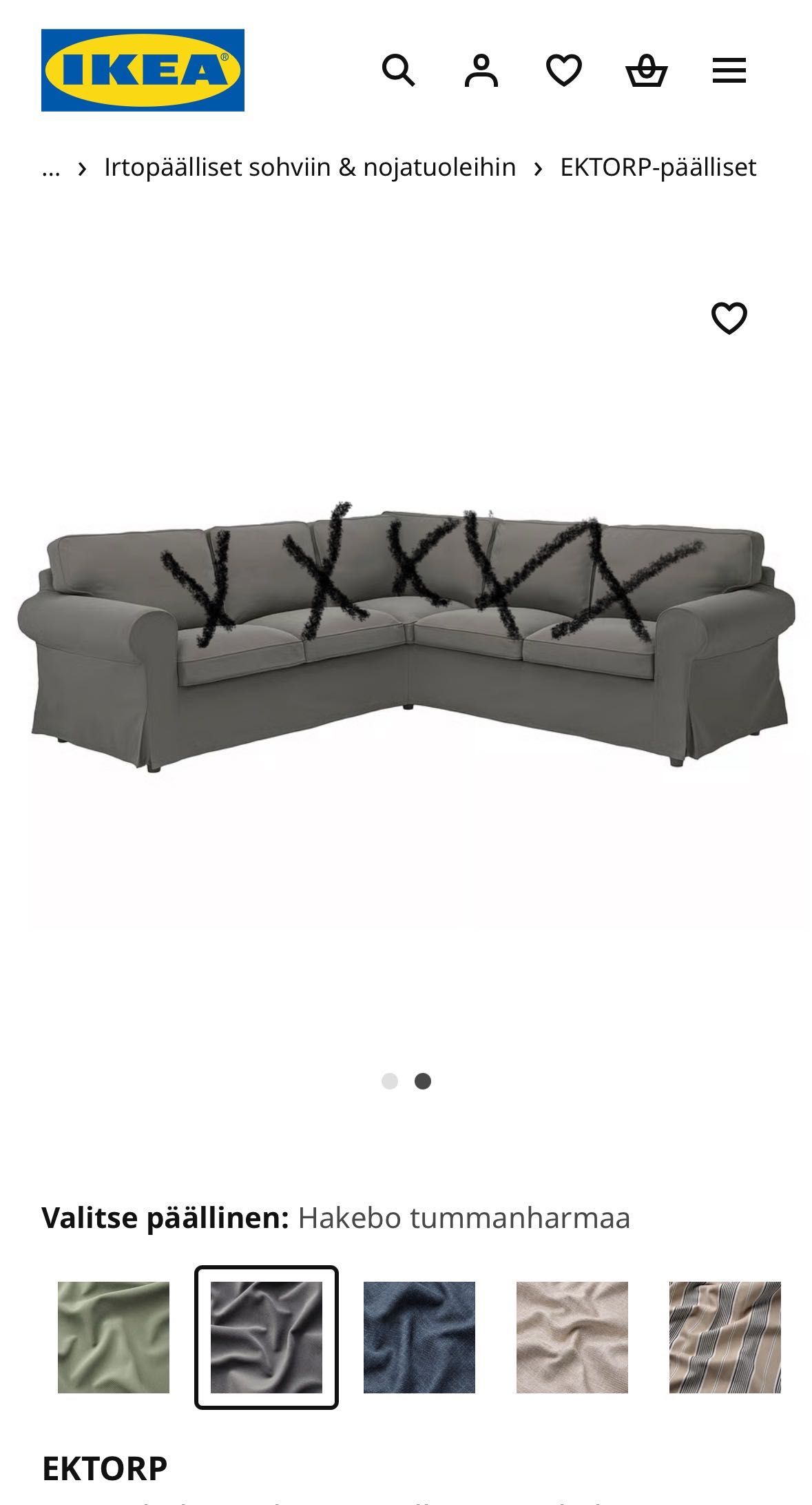 Pokrowiec poszycie narożnik Ektorp Ikea