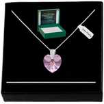 Srebrny Łańcuszek Żmijka + Serce Swarovski Srebro 925 Prezent Dla Kobi