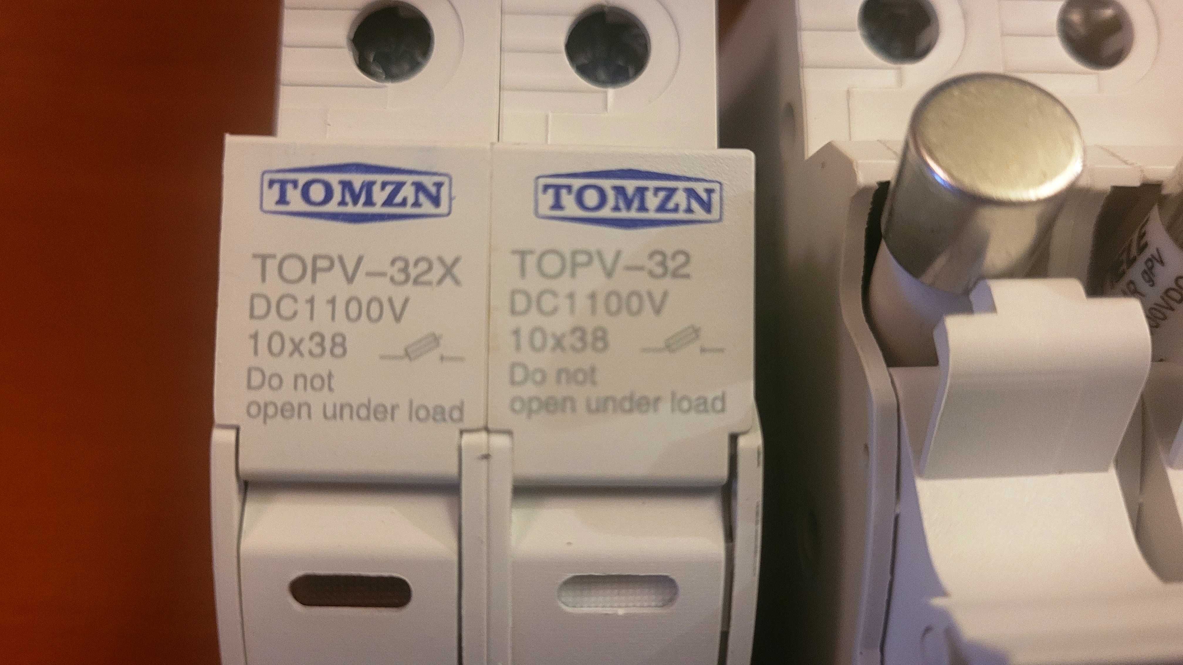 TOMZN TOPV-32 тримач запобіжників 1P 2Р 1100V DC для сонячних панелей