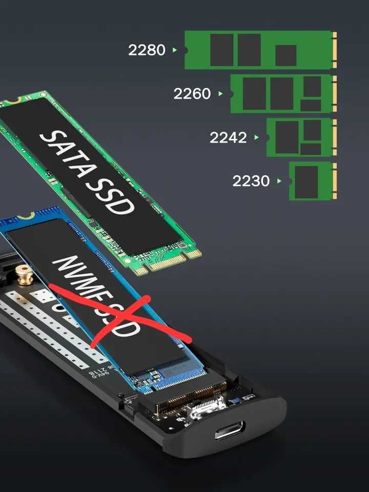 Карман PASKOO M.2 2280 NGFF SATA
