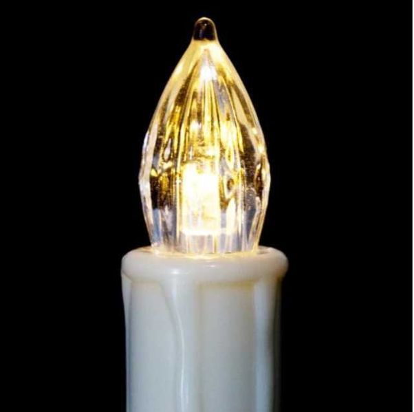 Cвічки БІЛІ ТЕПЛІ з кліпсами на ялинку 20 шт бездротові