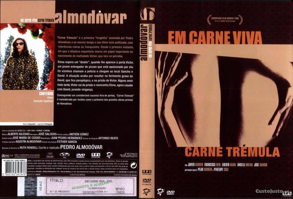 DVD Carne Viva, Carne Tremula Javier Bardem