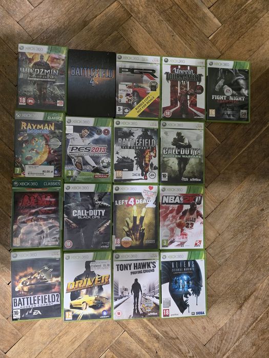 Gry XBOX 360 Wiedźmin, Rayman, Call of duty