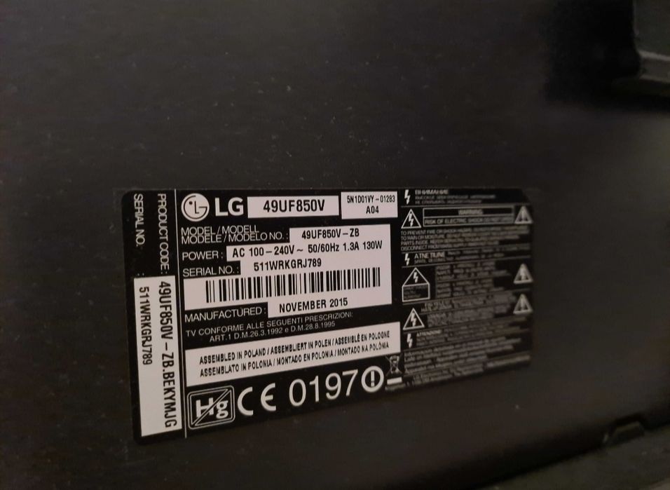 Telewizor LG do naprawy