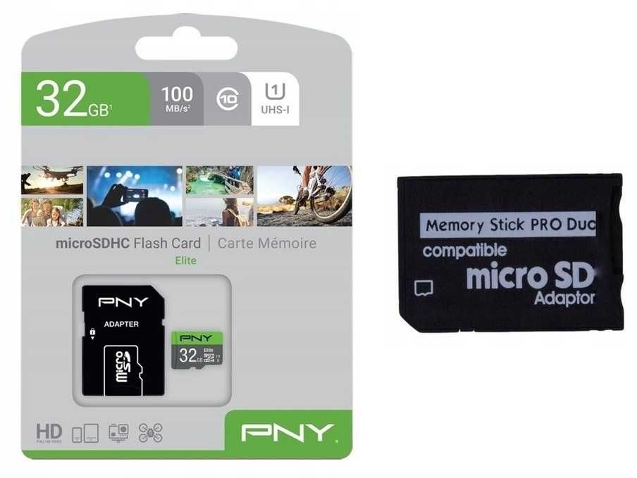 Karta 32GB Elite + adapter MS PRO DUO do PSP * Video-Play Wejherowo