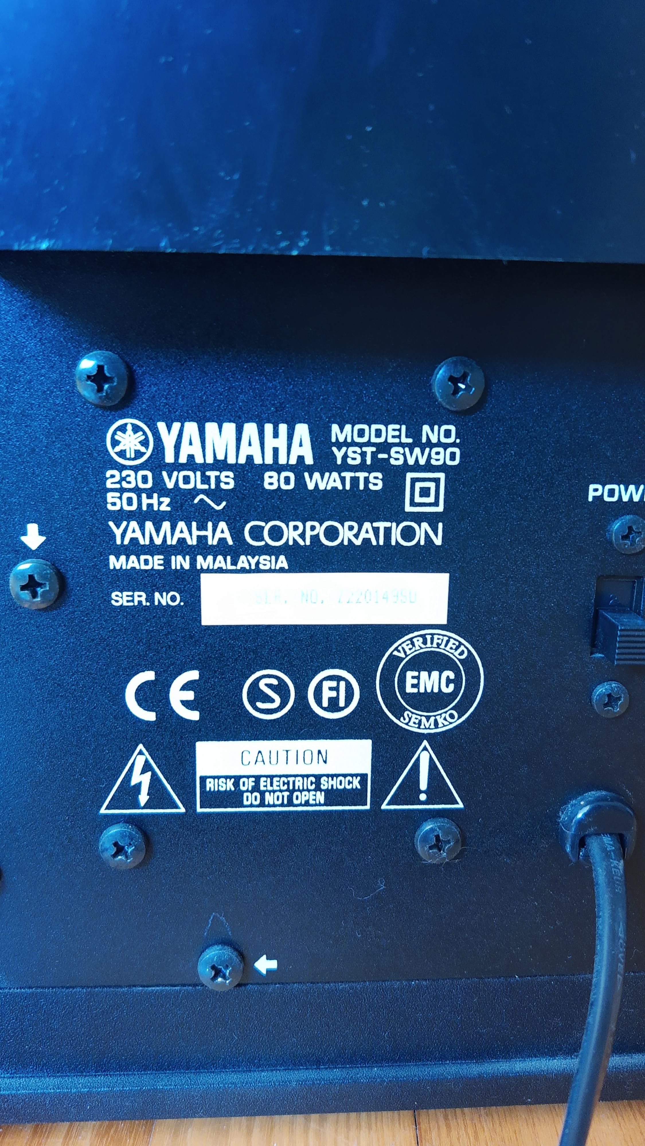 Subwoofer Yamaha YST-SW90