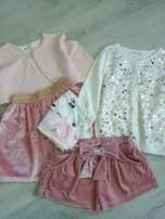 Zestaw elegancki sweter bolerko  110 h&m cool club cekiny brokat