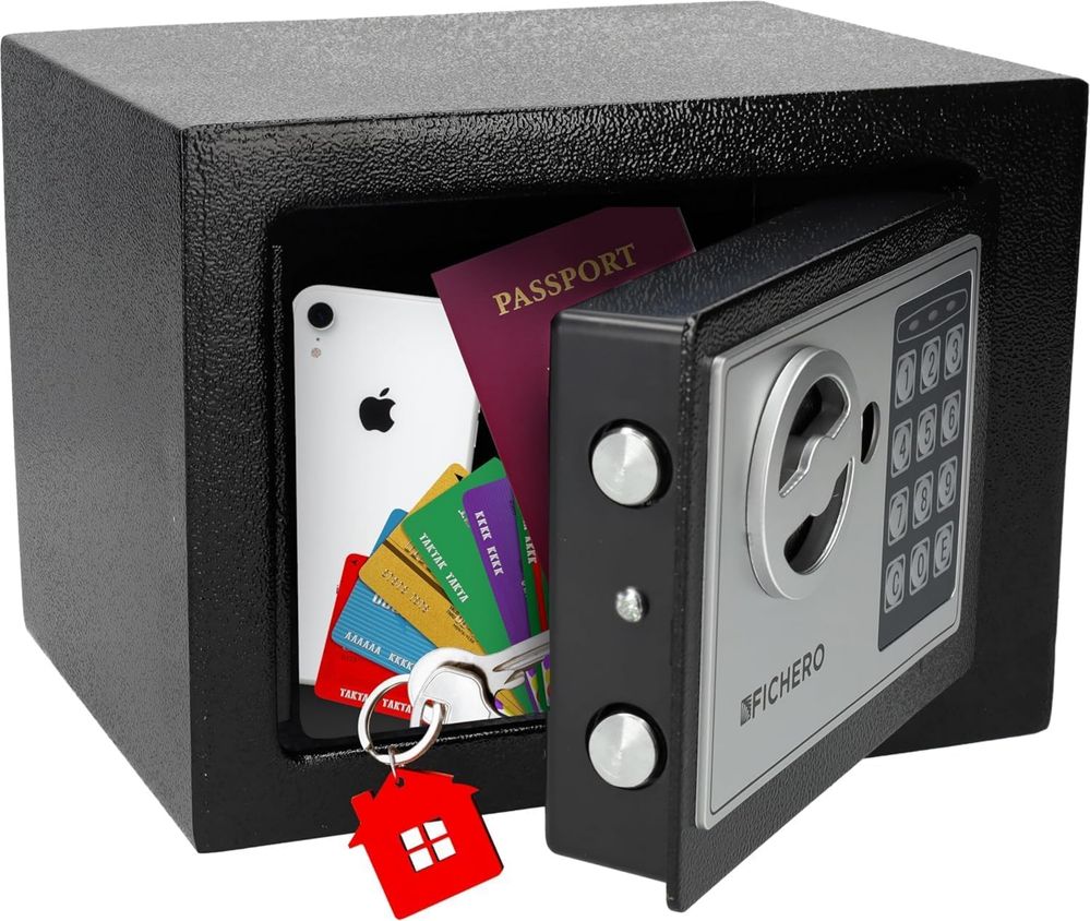 Sejf do domu, elektroniczny z kodem od 3 do 8 cyfr z 2 kluczami