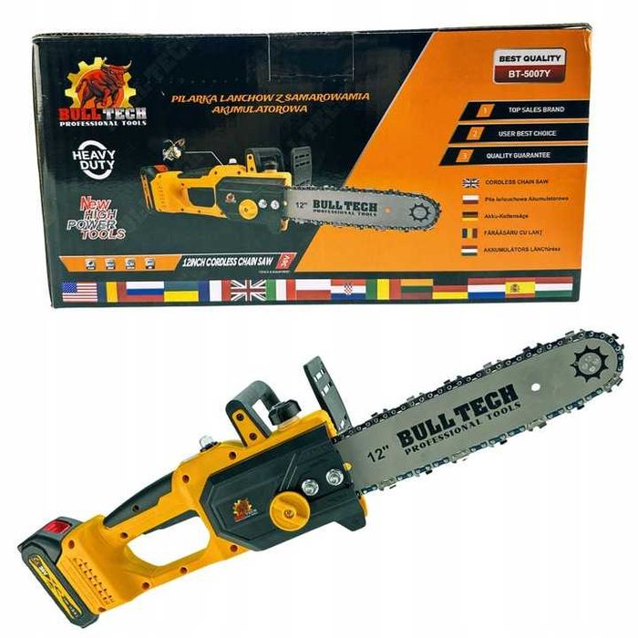 AKUMULATOROWA PILARKA PIŁA Łańcuchowa Drewna 30cm 21V 2x 4Ah Bezszczot