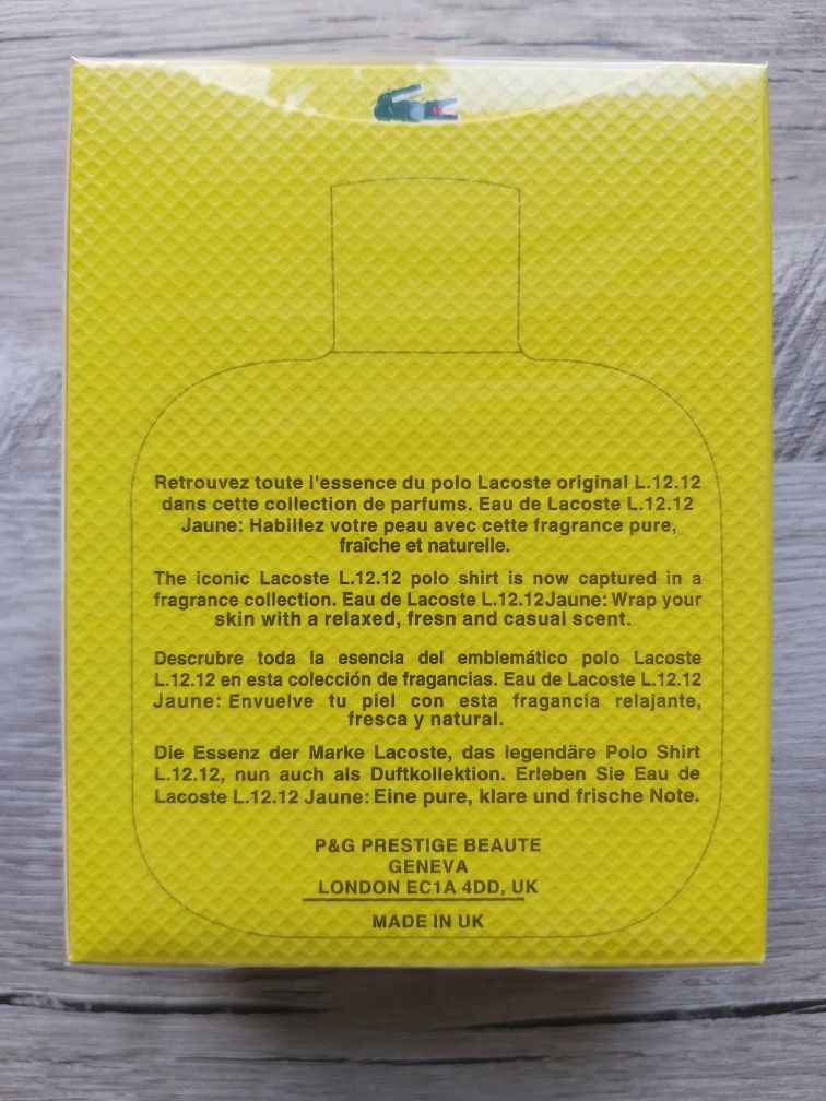 LACOSTE Eau de Lacoste L.12.12 Jaune Optimistic 100 мл. Лакост Желтый