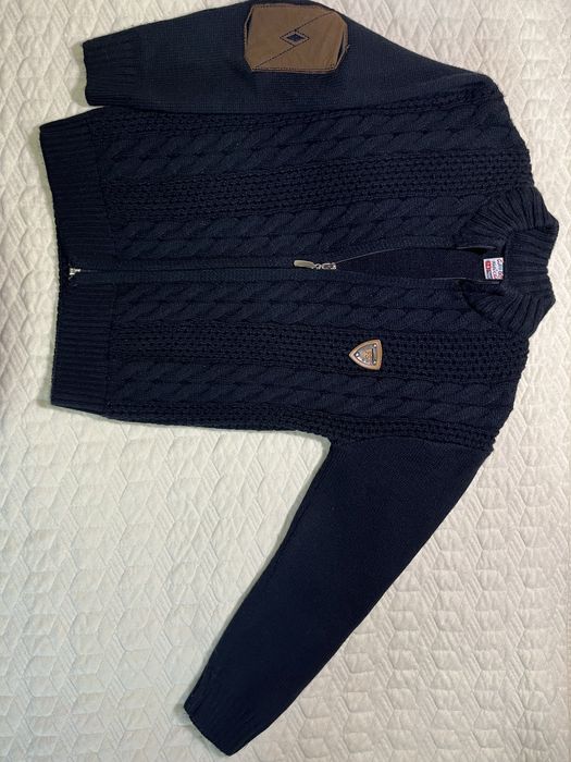 Тепла вʼязана кофта для хлопчика на 7-8 років