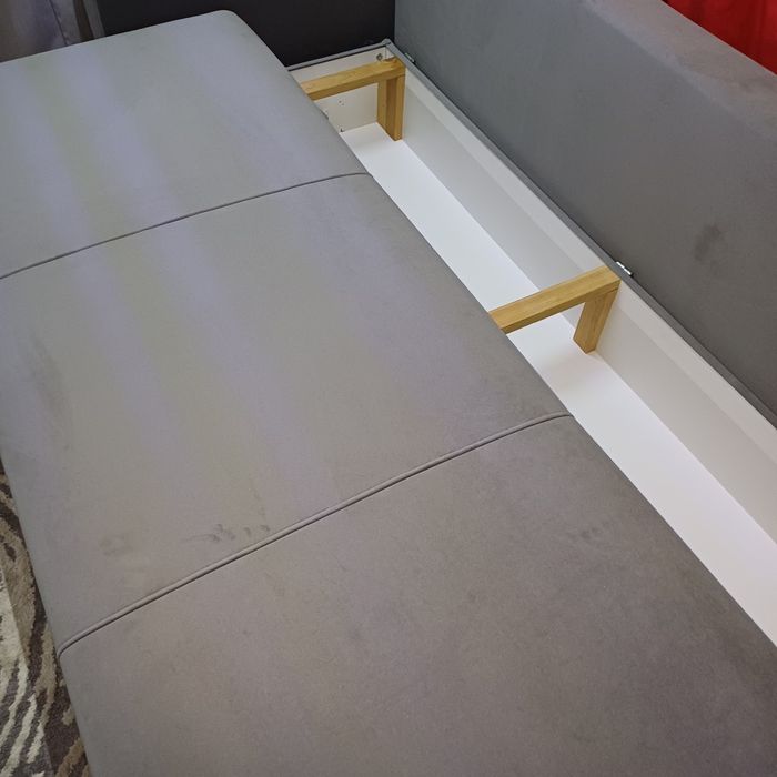 Kanapa szara z fotelem