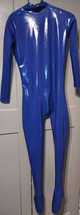 Kombinezon latex lateksowy M blue niebieski