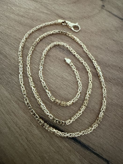 Złoty łancuszek splot królewski 50 cm