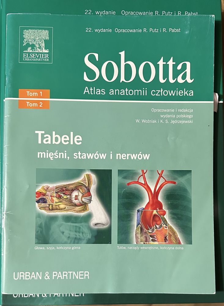 Sobotta Atlas anatomii Tom 1 i 2 plis tablice