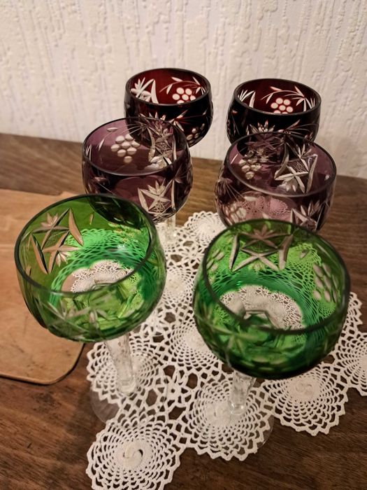 Kryształowe kieliszki do wina kolor 6 szt