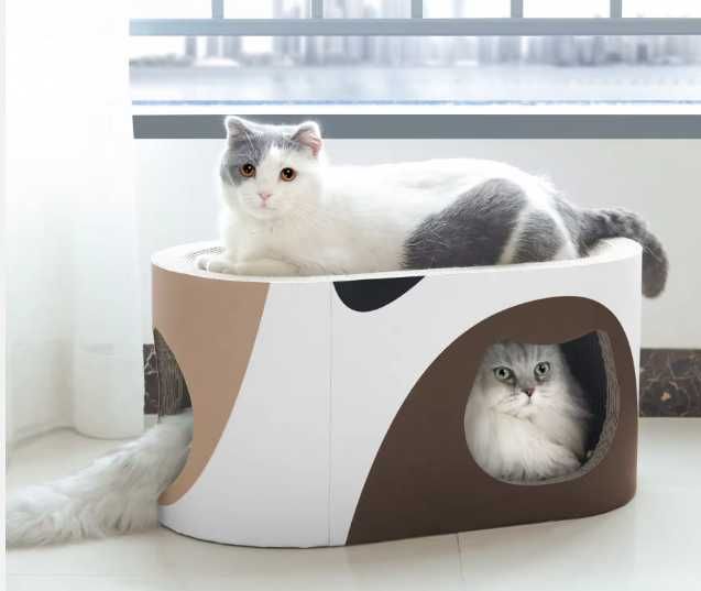 Drapak dla kota kartonowy domek budka z tektury falistej łóżko