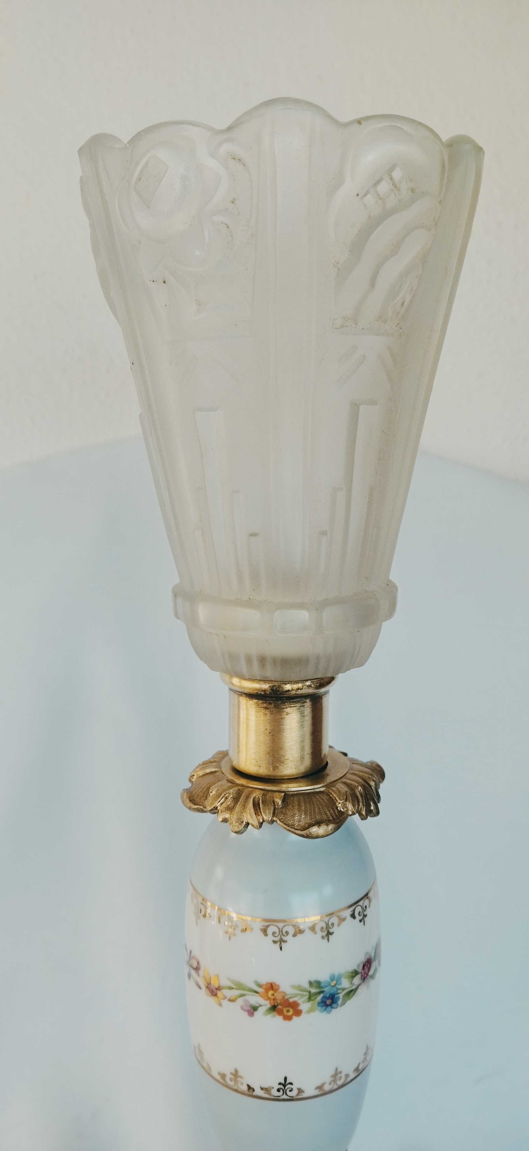 Лампа настольная,старинная.Фарфор,бронза.42×12 см.Франция