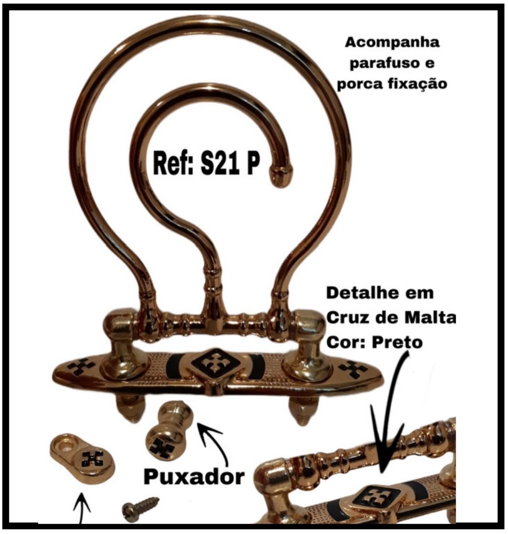 Ganchos de Luxo para Gaiolas
Inclui ganchL, puxador, tramela, parafus