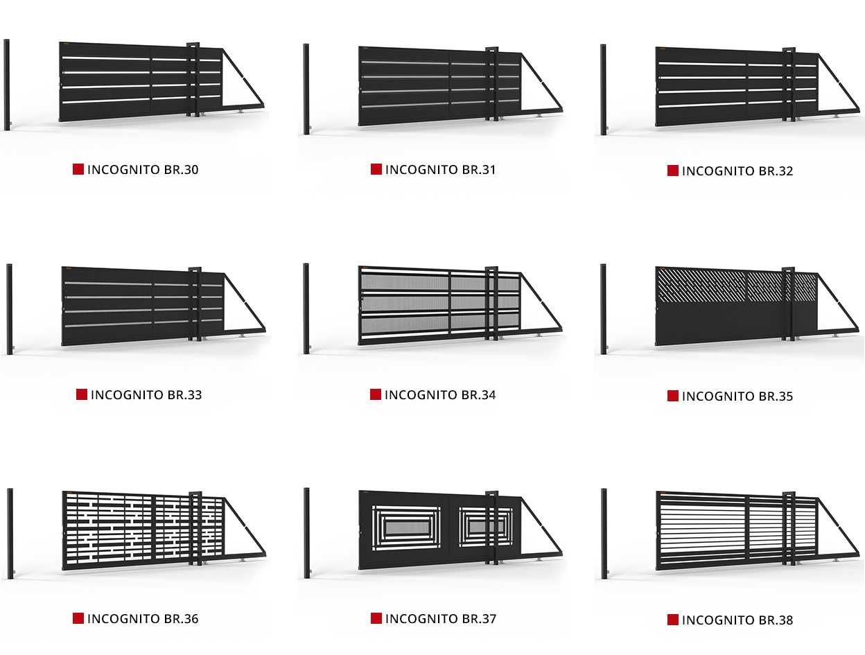 Przesuwna Brama Wjazdowa NA WYMIAR INCOGNITO BR.16 - wiele wzorów