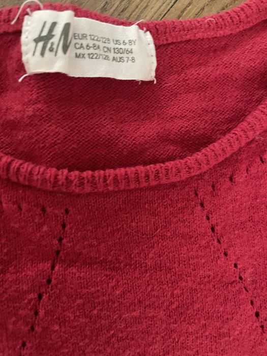 Sukienka świąteczna h&m sweterkowa na 122 - 128