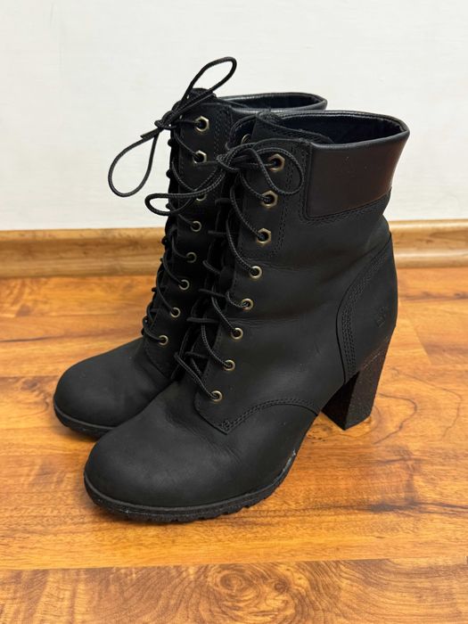Botki skórzane jesienne zimowe buty czarne buciki Timberland 39