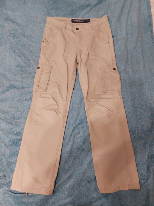 Beżowe Vintage spodnie cargo