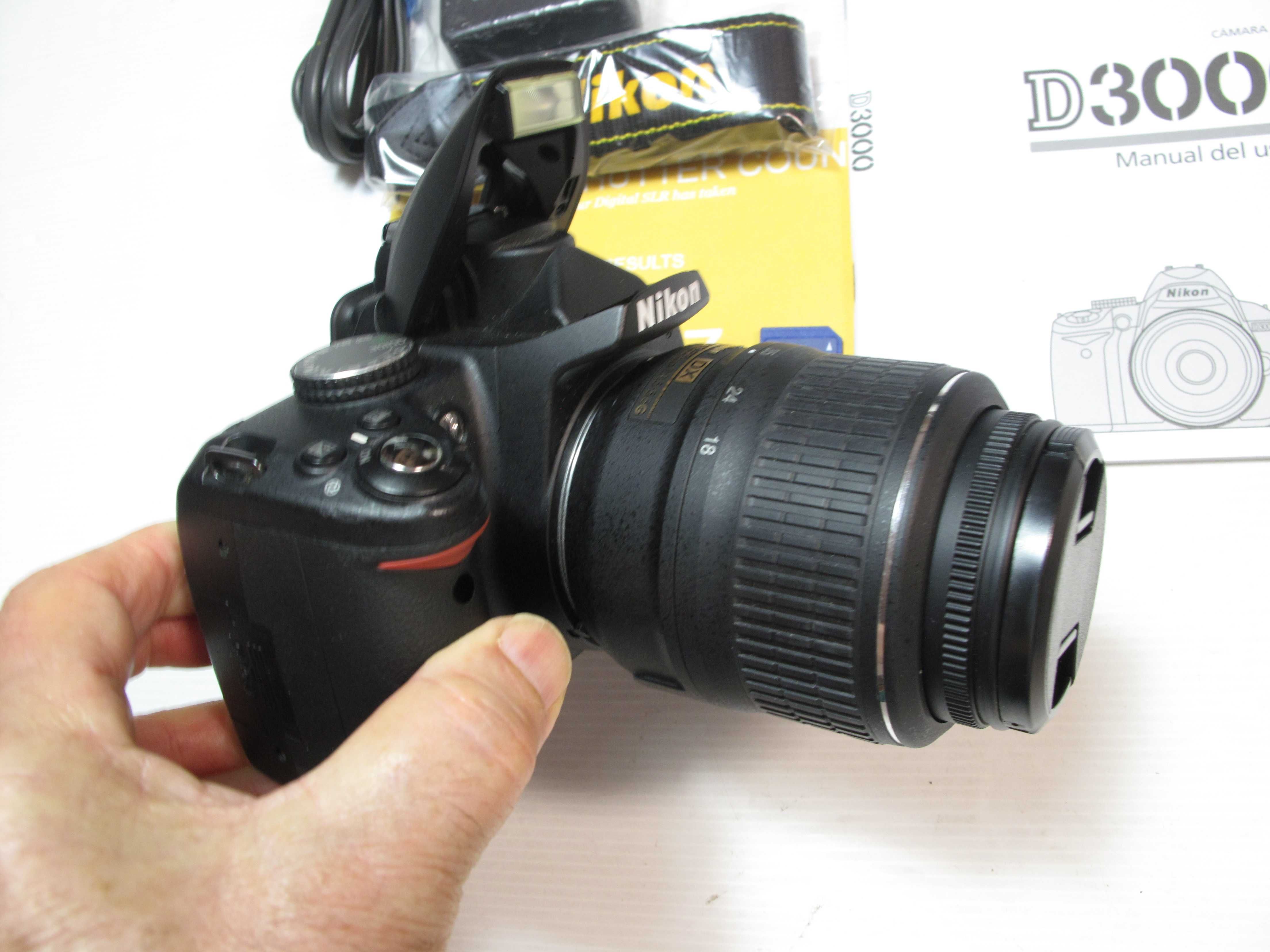 Nikon 3000D + 18-55mm só 5 mil disparos na bolsa com acessórios