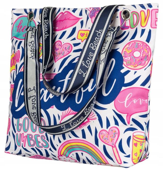 letnia, plażowa shopperka z poliestru
