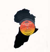 Silhueta decorativa Mapa de Africa feita de um disco de vinil LP