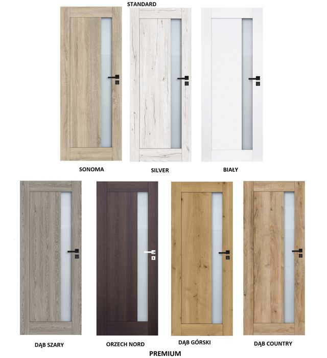 SOLIDNE Drzwi wewnętrzne Windoor Limes z czarną szybą - NOWOŚĆ DOSTAWA
