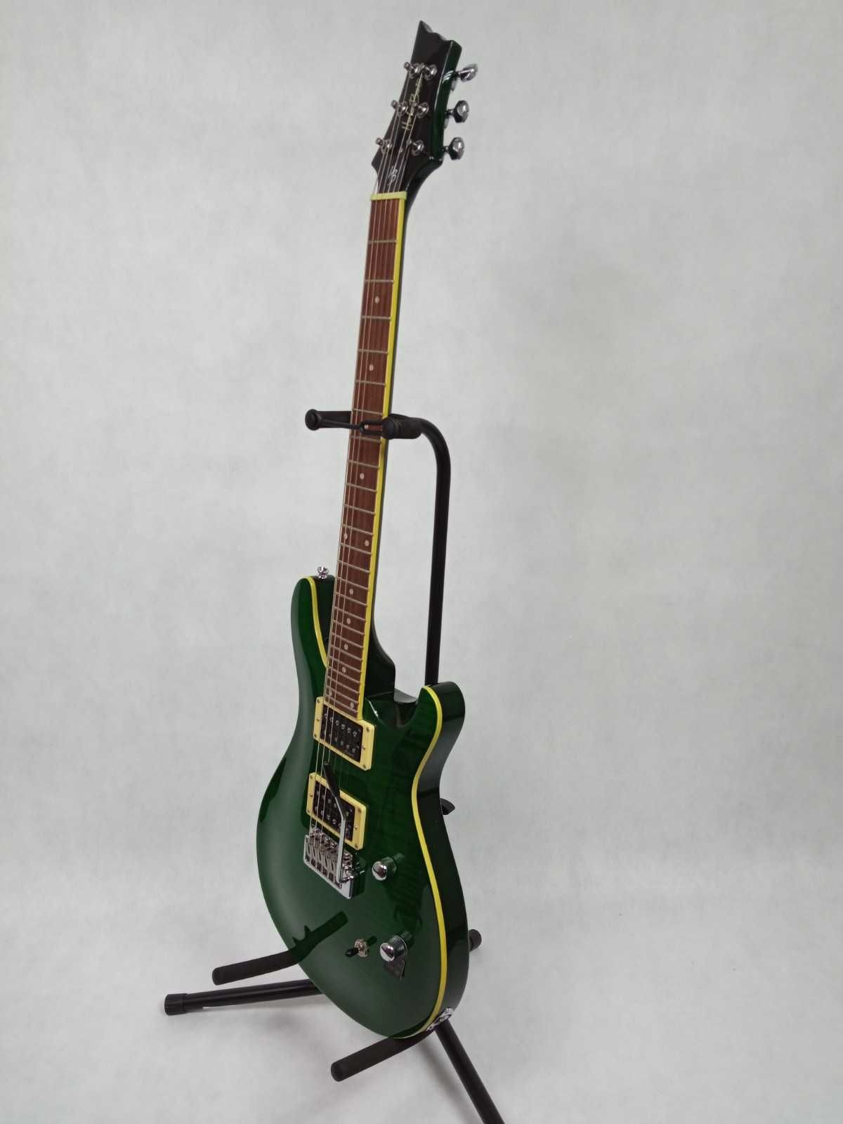 Harley Benton CST-24T Emerald Flame DLX-gitara elektryczna typu PRS