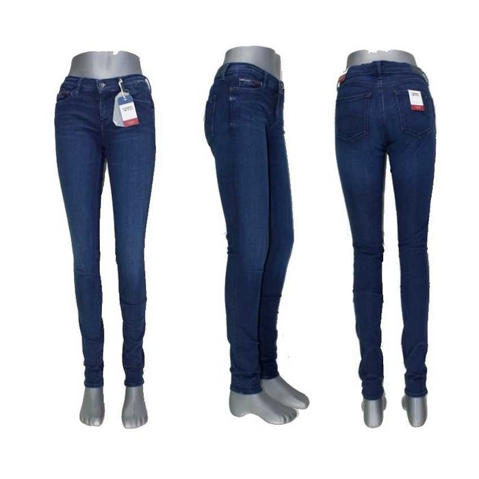 Damskie jeansy Tommy Jeans Nora ciemne rurki Hilfiger nowe orygW28/L34
