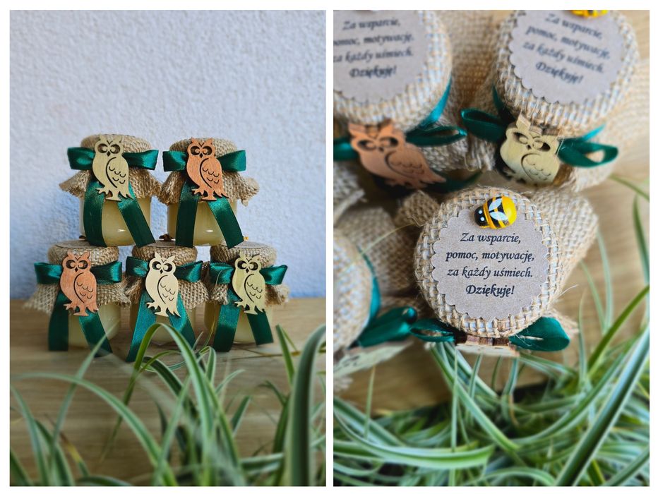 Podziękowania miód, 40,80,130 ml, Chrzest,komunia,ślub wysyłka