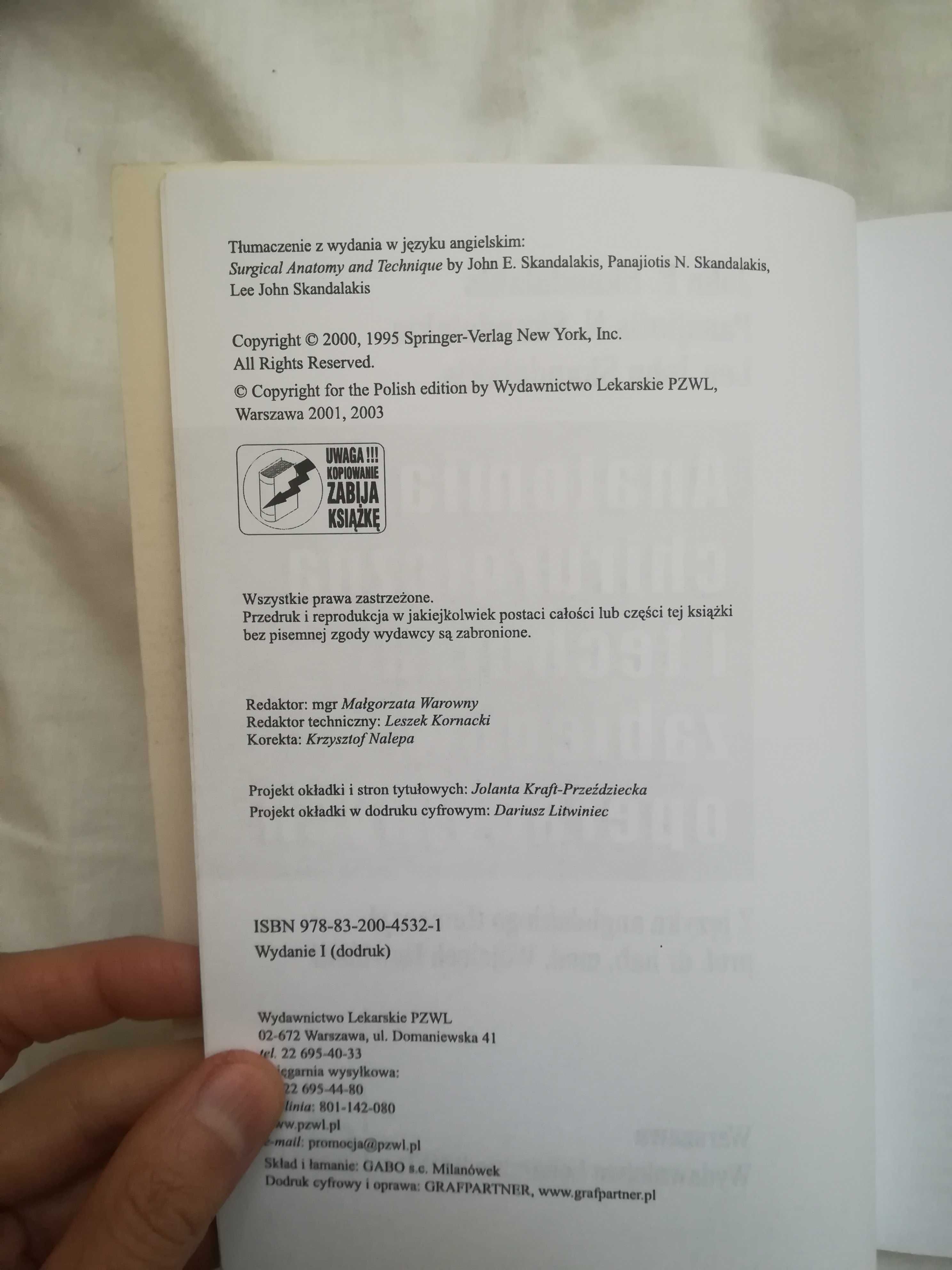 Anatomia chirurgiczna i technika zabiegów chirurgicznych- Skandalakis