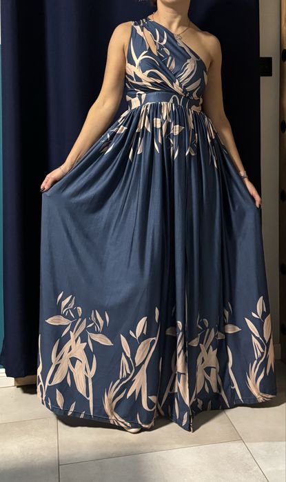 Piekna sukienka maxi wieczorowa, wesele, andrzejki, sylwester